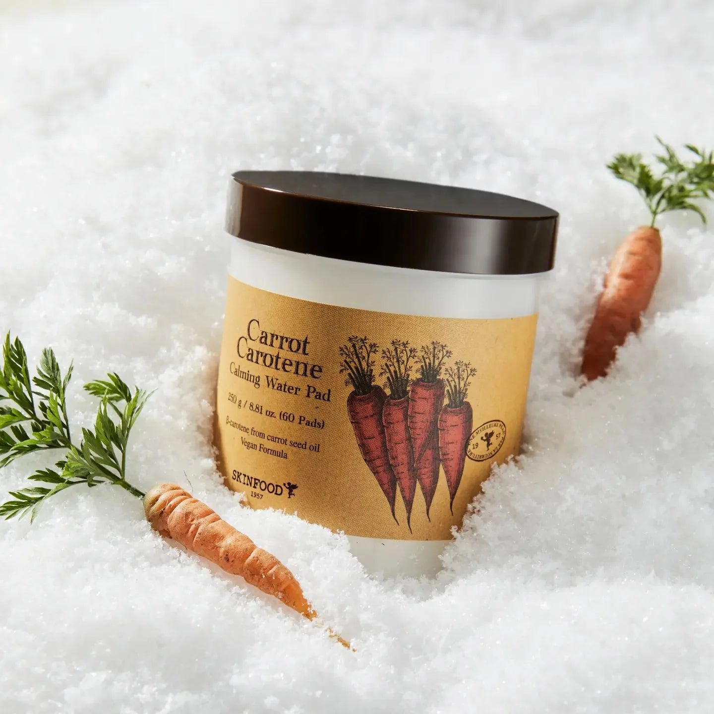 SKINFOOD - Carrot Carotene Calming Water Pad 60EA (ALMOHADILLAS HUMECTANTE Y CALMANTE CON ESTRACTO DE ZANAHORIA)
