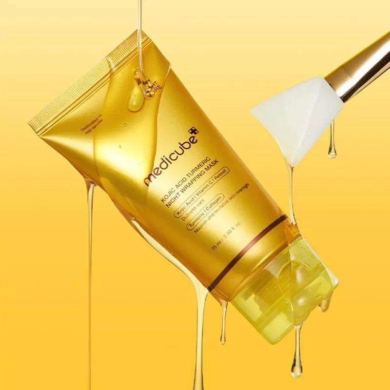 Medicube - KOJIC ACID TURMERIC NIGHT WRAPPING MASK 75ML (MASCARILLA EN GEL DE CURCUMA CON ACIDO KOJICO)