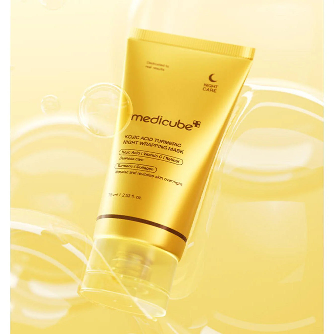 Medicube - KOJIC ACID TURMERIC NIGHT WRAPPING MASK 75ML (MASCARILLA EN GEL DE CURCUMA CON ACIDO KOJICO)