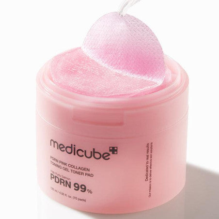 Medicube - PDRN PINK COLLAGEN TONING GEL TONER PAD 70pads (ALMOHADILLAS TONICO CON ADN DE SALMON)