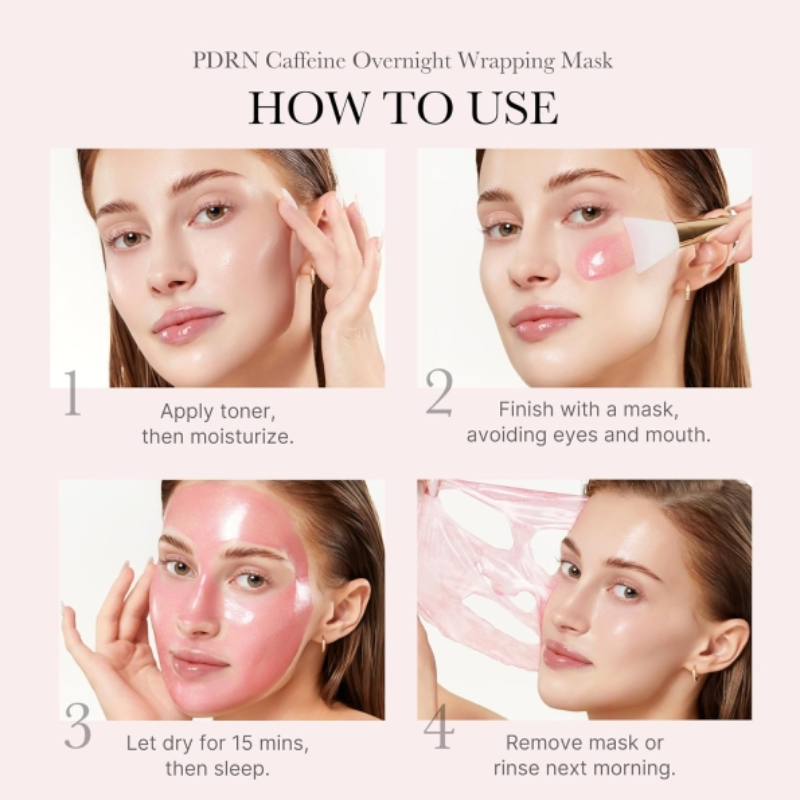 Medicube - PDRN PINK CAFFEINE NIGHT WRAPPING MASK 75ML (MASCARILLA CON ESTRACTO DE PDRN Y CAFEINA)