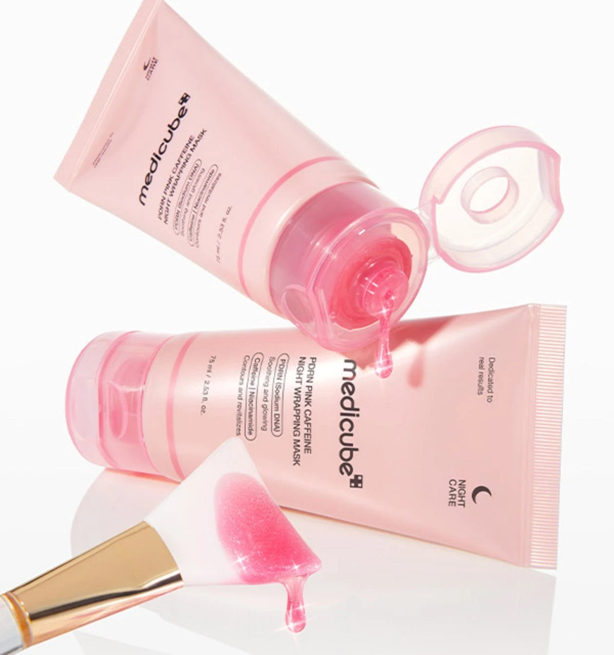 Medicube - PDRN PINK CAFFEINE NIGHT WRAPPING MASK 75ML (MASCARILLA CON ESTRACTO DE PDRN Y CAFEINA)