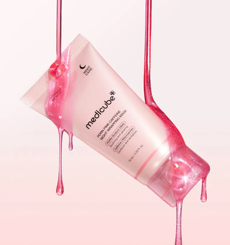 Medicube - PDRN PINK CAFFEINE NIGHT WRAPPING MASK 75ML (MASCARILLA CON ESTRACTO DE PDRN Y CAFEINA)