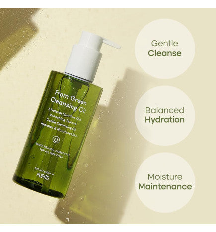 Purito Seoul - From Green Cleansing Oil 200ml (ACEITE PARA LIMPIEZA FACIAL, FORMULADO CON 5 TIPOS DE ACEITES NATURALES)