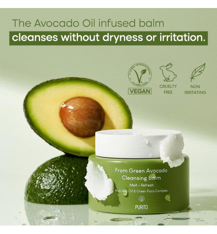 Purito Seoul - Green Avocado Cleansing Balm 100ml (CREMA PARA LIMPIEZA FACIAL DE AGUACATE)