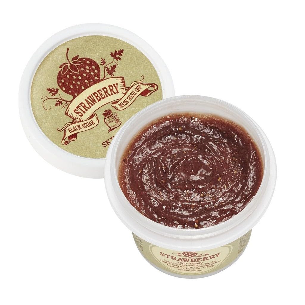 SKINFOOD - Black Sugar Strawberry Mask Wash Off 100g (MASCARILLA ENJUAGABLE DE AUCAR ORGANICA Y FRESA)