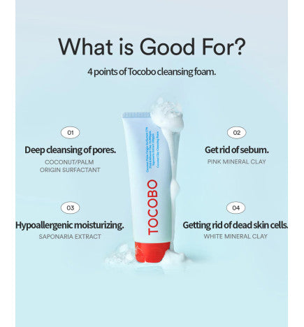 TOCOBO Coconut Clay Cleansing Foam 150ml (ESPUMA LIMPIADOR DE COCO)