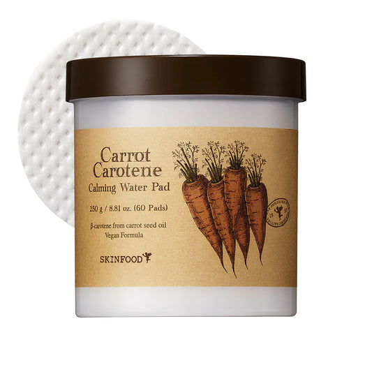 SKINFOOD - Carrot Carotene Calming Water Pad 60EA (ALMOHADILLAS HUMECTANTE Y  CALMANTE CON ESTRACTO DE ZANAHORIA)