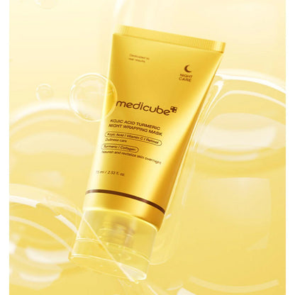 Medicube - KOJIC ACID TURMERIC NIGHT WRAPPING MASK 75ML (MASCARILLA EN GEL DE CURCUMA CON ACIDO KOJICO)