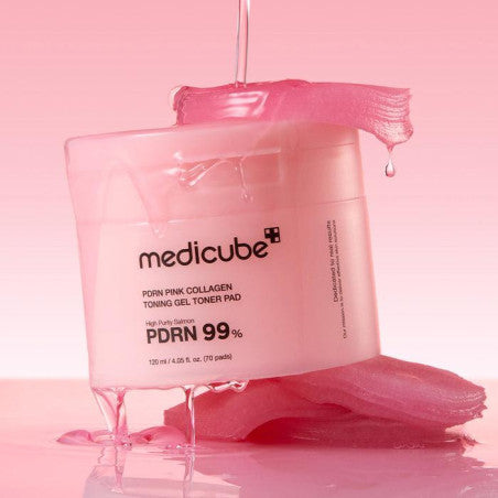 Medicube - PDRN PINK COLLAGEN TONING GEL TONER PAD 70pads (ALMOHADILLAS TONICO CON ADN DE SALMON)