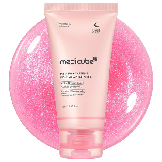 Medicube - PDRN PINK CAFFEINE NIGHT WRAPPING MASK 75ML (MASCARILLA CON ESTRACTO DE PDRN Y CAFEINA)