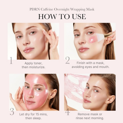 Medicube - PDRN PINK CAFFEINE NIGHT WRAPPING MASK 75ML (MASCARILLA CON ESTRACTO DE PDRN Y CAFEINA)