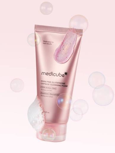 Medicube - PDRN Pink Glutathione Capsule Cleansing Foam 120g (Espuma Limpiadora encapsulada)