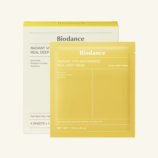 BIODANCE - Radiant Vita Niacinamide Real Deep Mask 4PCS/1CAJA (MASCARILLA CON NIACINAMIDE)