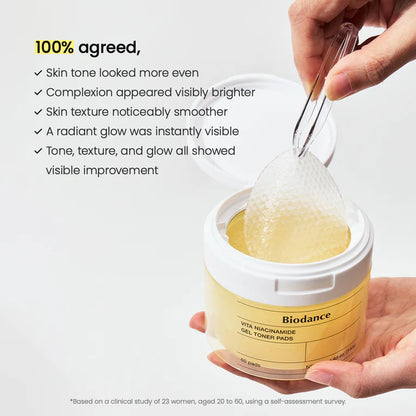 BIODANCE - Vita Niacinamide Gel Toner Pad (60und) (ALMOHADILLA DE TONICO CON NIACINAMIDA)